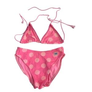 BIKINI KIDS BRAND:  IRPA SIZE : 4 BRIGHT  PINK POLKA DOT